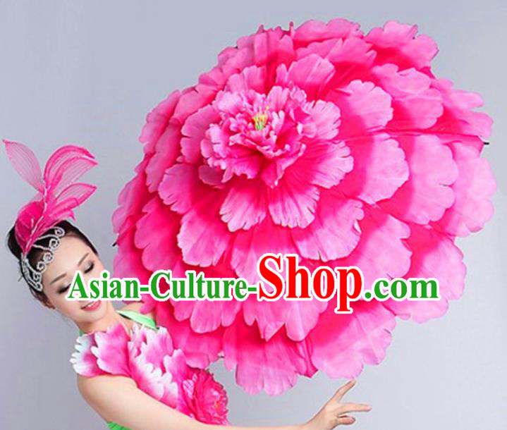 Chinese Folk Dance Props Accessories Stage Performance Peony Umbrellas for Women