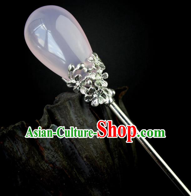 Chinese Ancient Handmade Hair Accessories Pink Hair Stick Hairpins for Women