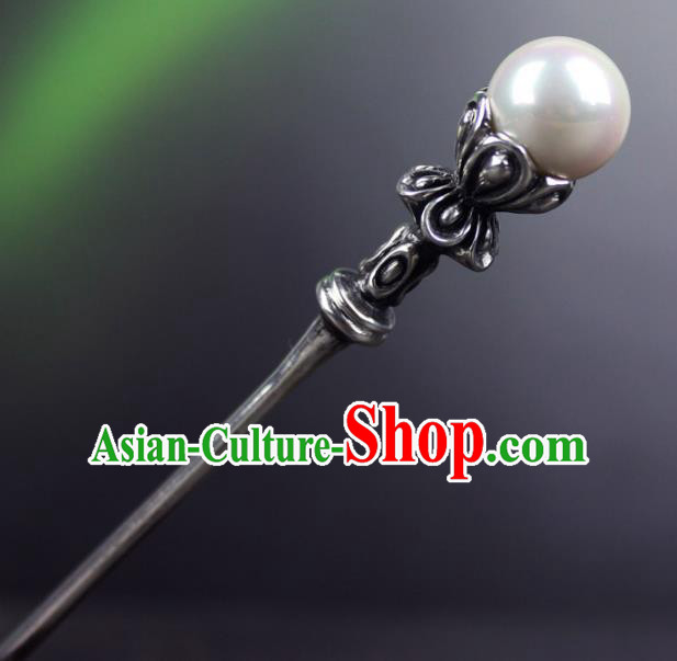 Chinese Ancient Handmade Hair Accessories Classical Silver Hairpins Pearl Hair Clip for Women