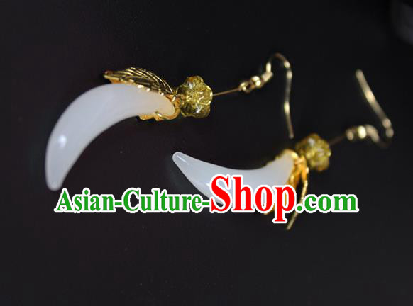 Chinese Ancient Handmade Earrings Accessories Moon Tassel Eardrop for Women