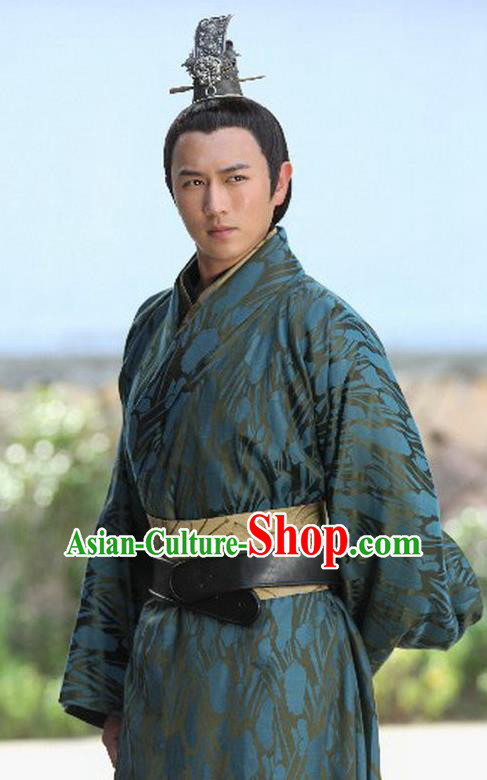 Traditional Ancient Chinese Emperor Clothing Han Dynasty Majesty Liu Heng Replica Costume for Men