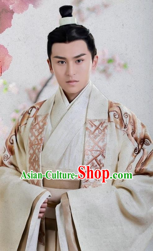 Traditional Ancient Chinese Han Dynasty General Wei Ying Replica Costume for Men