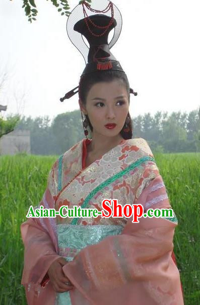 Ancient Chinese Han Dynasty Court Princess Wang Zhaojun Hanfu Dress Replica Costume for Women