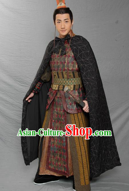 Traditional Chinese Three Kingdoms Period Feudal Provincial Liu Cong Replica Costume for Men