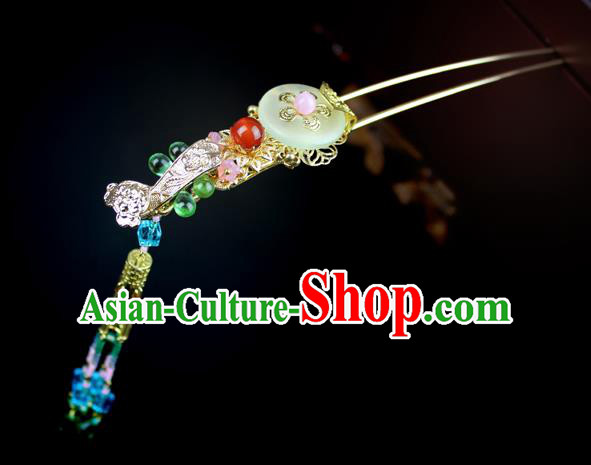 Chinese Ancient Handmade Hair Accessories Classical Hairpins Hanfu Tassel Step Shake for Women