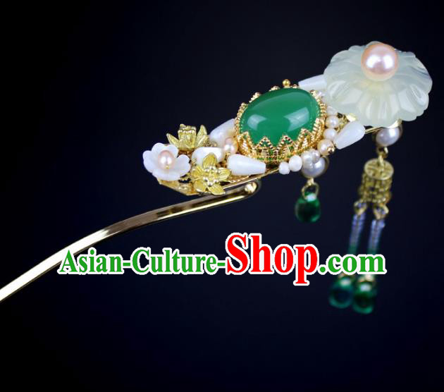 Chinese Ancient Handmade Hair Accessories Classical Hairpins Hanfu Tassel Step Shake for Women