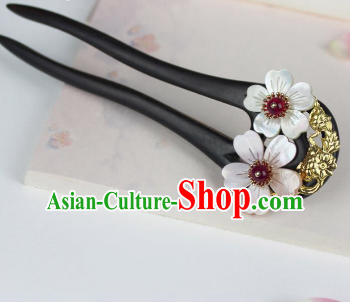 Chinese Ancient Handmade Hair Accessories Classical Ebony Hairpins Hanfu Hair Clips for Women