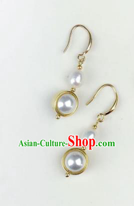 Chinese Ancient Handmade Accessories Eardrop Pearl Earrings for Women