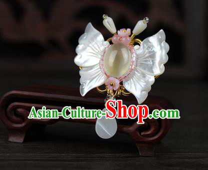 Chinese Ancient Handmade Accessories Shell Butterfly Brooch for Women