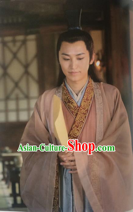 Traditional Chinese Wei and Jin Dynasties Calligrapher Wang Xizhi Replica Costume for Men