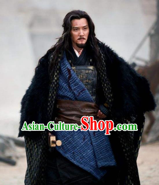 Traditional Chinese Ancient Western Chu Dynasty King Xiang Yu Replica Costume for Men