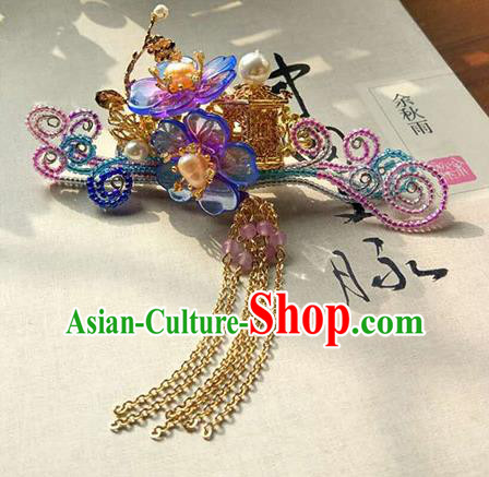 Chinese Handmade Ancient Hair Accessories Classical Hanfu Palace Hair Stick Tassel Hairpins for Women