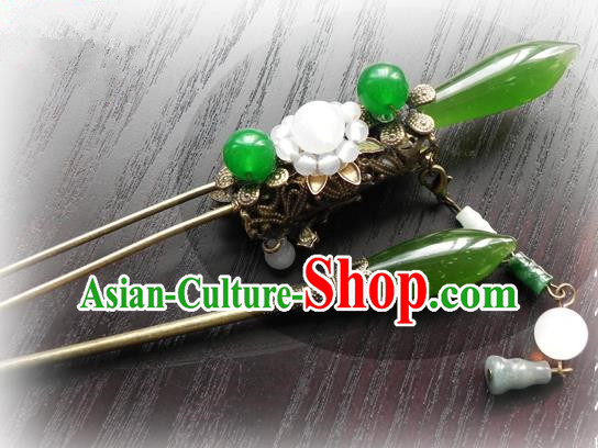 Chinese Handmade Ancient Agate Hairpins Hair Accessories Classical Hanfu Hair Clip for Women