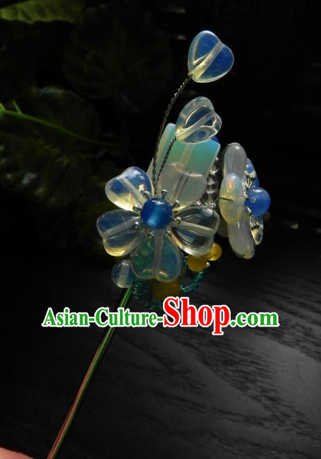 Chinese Handmade Ancient Hair Accessories Crystal Hair Clip Classical Hanfu Hairpins for Women