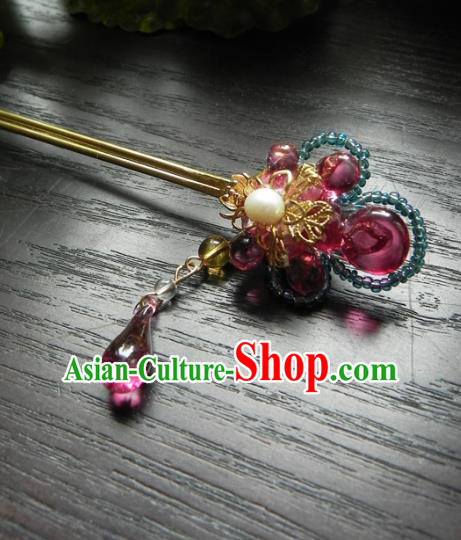 Chinese Handmade Ancient Hairpins Hair Accessories Classical Hanfu Crystal Hair Stick for Women