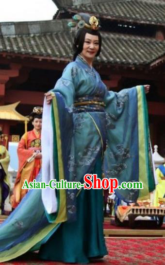 Chinese Ancient Northern and Southern Dynasties Qi Kingdom Empress Dowager Lou Zhaojun Replica Costume for Women