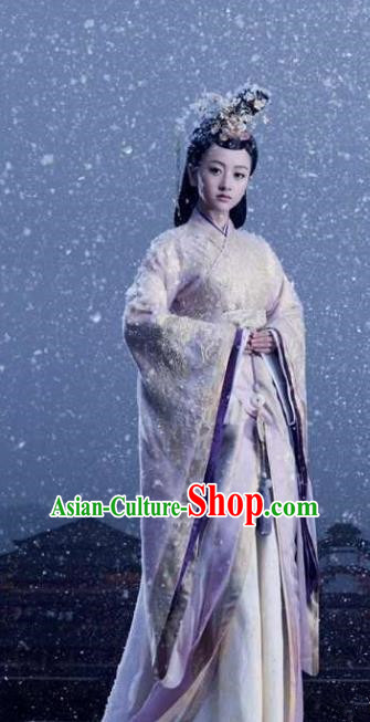 Chinese Ancient Empress Hanfu Dress Northern and Southern Dynasties Qi Kingdom Queen Xiao Replica Costume for Women