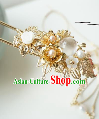 Chinese Ancient Handmade Fine Copper Hair Clip Hanfu Hairpins Hair Accessories for Women