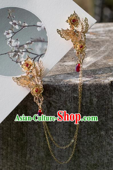 Chinese Ancient Handmade Hanfu Butterfly Hair Stick Hairpins Hair Accessories for Women