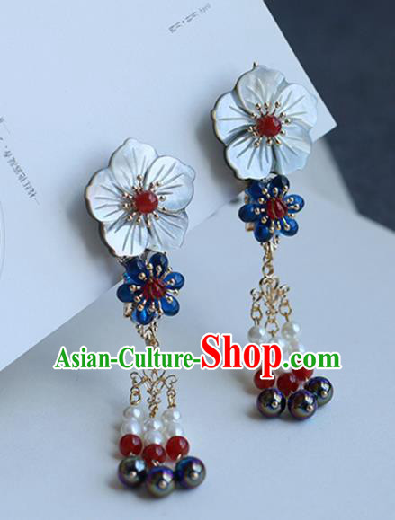 Chinese Ancient Handmade Hanfu Shell Flower Hair Claw Hairpins Palace Lady Hair Accessories for Women