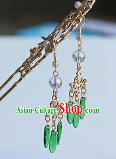 Chinese Handmade Ancient Jewelry Accessories Eardrop Hanfu Tassel Earrings for Women