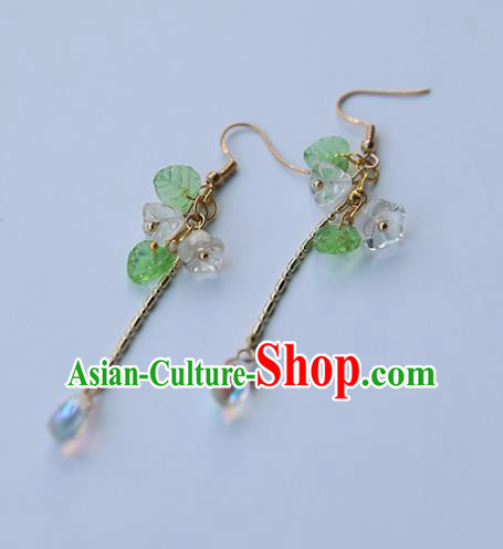 Chinese Handmade Ancient Jewelry Accessories Eardrop Hanfu Long Tassel Earrings for Women