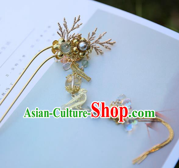 Chinese Ancient Handmade Hanfu Fish Tassel Hairpins Palace Lady Hair Clips Hair Accessories for Women