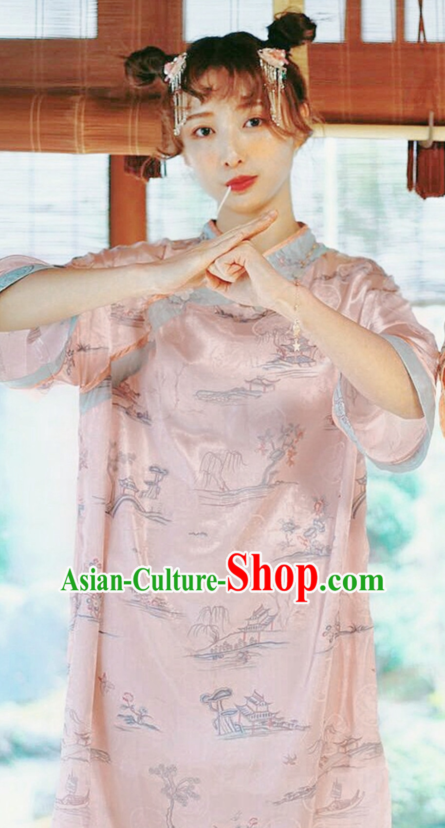 Top Crouching Tiger Hidden Dragon Style Tai Chi Kongfu Blouse