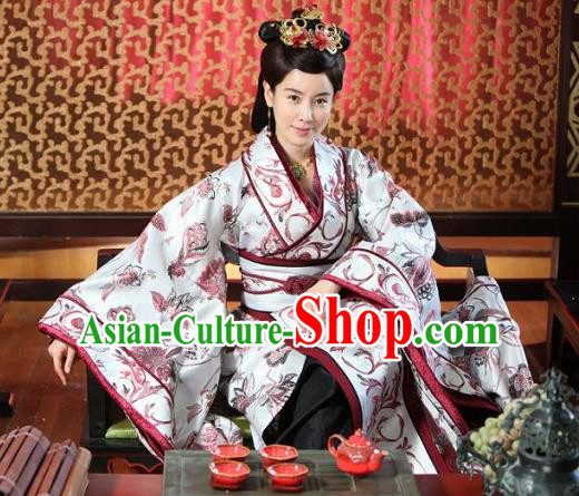 Chinese Ancient Spring and Autumn Period Wei State Empress Hanfu Dress Palace Queen Replica Costume for Women