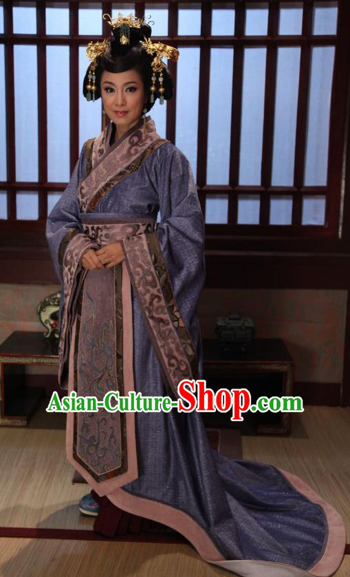 Chinese Spring and Autumn Period Empress Dowager Hanfu Dress Ancient Queen Mother Replica Costume for Women