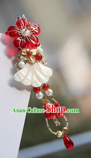 Chinese Ancient Handmade Hanfu Hairpins Palace Lady Shell Hair Claws Hair Accessories for Women