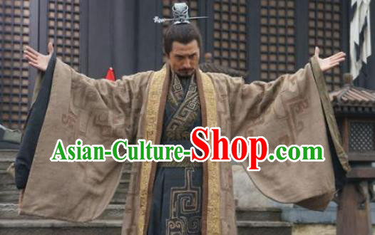 Ancient Chinese Qin Dynasty Emperor Hu Gai Historical Costume for Men