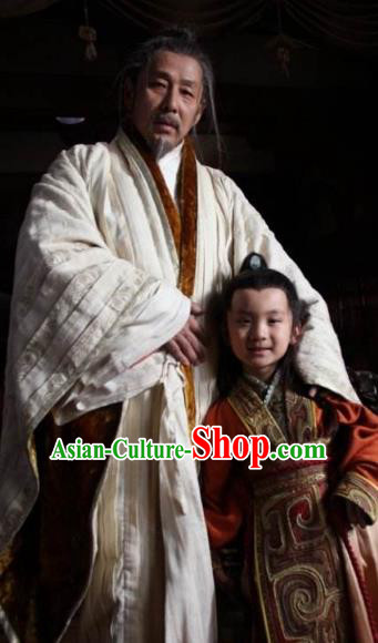 Ancient Chinese Han Dynasty Emperor Liu Bang Historical Costume for Men