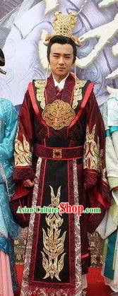 Chinese Ancient Three Kingdoms Period Wei State Emperor Cao Pi Historical Costume for Men