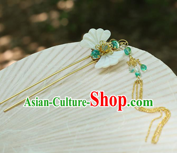 Chinese Ancient Hanfu Handmade Hairpins Shell Butterfly Hair Clips Hair Accessories for Women