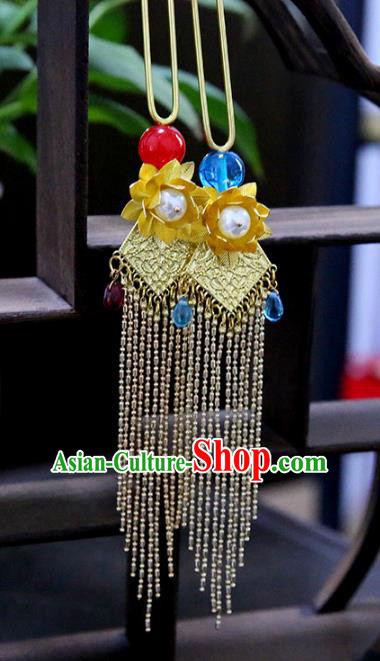 Chinese Ancient Hanfu Handmade Tassel Hairpins Step Shake Hair Accessories for Women