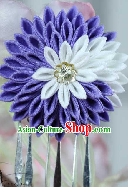 Traditional Asian Japan Hair Accessories Courtesan Flowers Tassel Hairpins Japanese Kimono Headwear for Women
