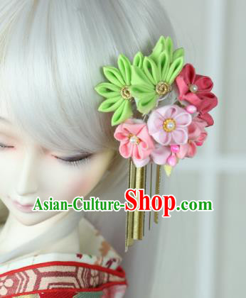 Traditional Asian Japan Hair Accessories Courtesan Flowers Hairpins Japanese Kimono Headwear for Women