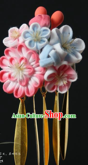 Traditional Asian Japan Courtesan Hair Accessories Flowers Hairpins Japanese Kimono Headwear for Women