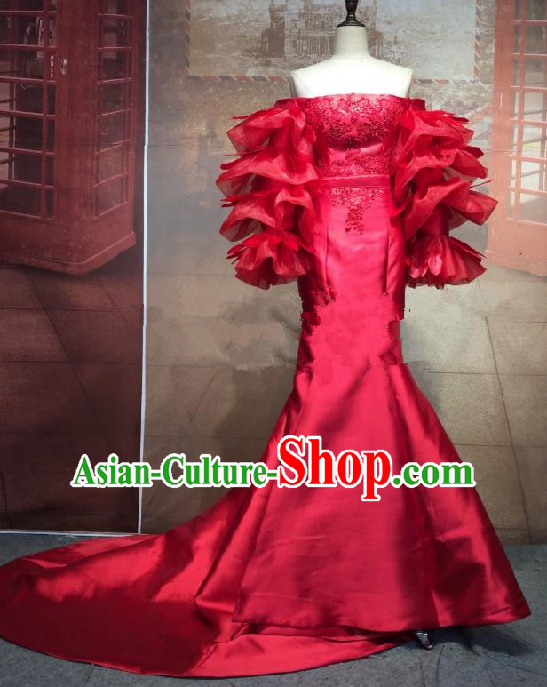 Top Grade Stage Performance Costume Modern Dance Mullet Dress Catwalks Full Dress for Women