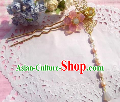 Traditional Chinese Ancient Hair Accessories Pearls Tassel Hairpins Hair Jewellery Headwear for Women