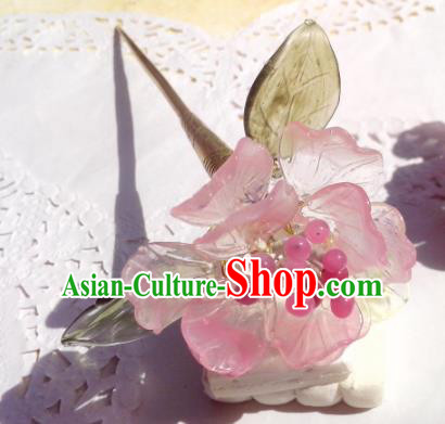 Traditional Chinese Ancient Hair Accessories Hair Stick Pink Flowers Hairpins Hair Jewellery Headwear for Women