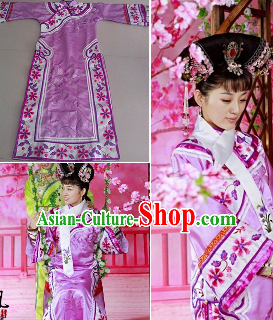 Ancient Chinese Qing Dynasty Manchu Imperial Princess Dress Royal Costumes Empress Clothing