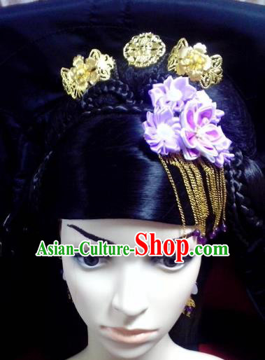 Traditional Chinese Ancient Hair Accessories Hairpins Flowers Tassel Hair Clips for Women