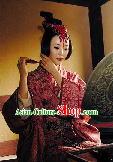 Ancient Chinese Western Chu Imperial Concubine Yu Ji Consort Yu Replica Costume for Women