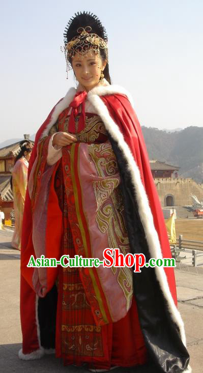 Traditional Chinese Ancient Han Dynasty Concubine Ming Wang Zhaojun Hanfu Dress Replica Costume for Women