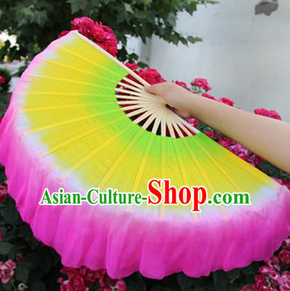 Chinese Handmade Folk Dance Silk Folding Fans Yangko Dance Classical Dance Fans for Women