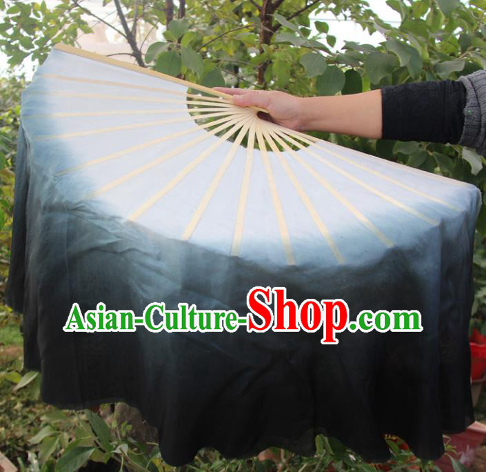 Chinese Handmade Folk Dance Ink Painting Folding Fans Yangko Dance Classical Dance Fans for Women