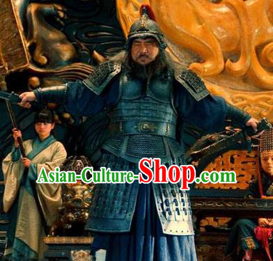 Ancient Chinese Han Dynasty General Gai Xun Replica Costume Helmet and Armour for Men