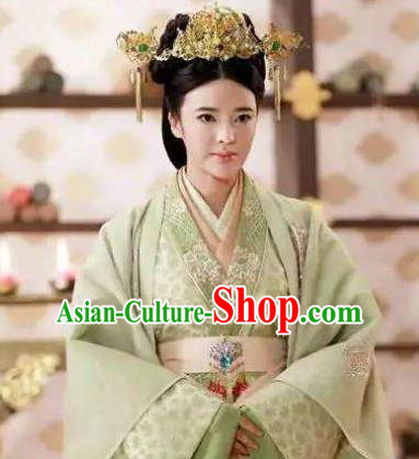 Chinese Ancient Han Dynasty Queen Wang Zhengjun Hanfu Dress Replica Costume for Women